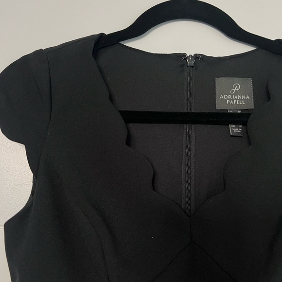 Adrianna Papell Scalloped Crepe Sheath Dress - Picture 3 of 6